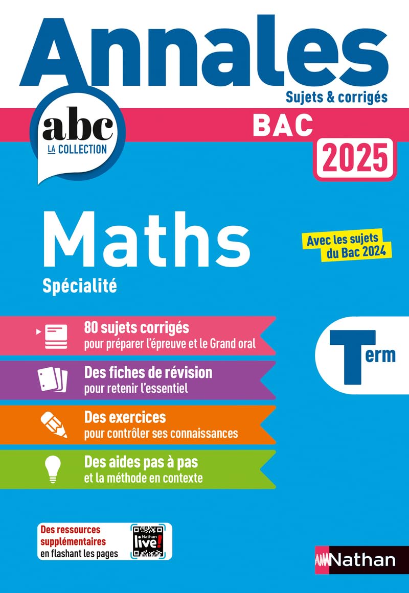 Annales bac maths term. 2025 - corrige - Livre d'occasion