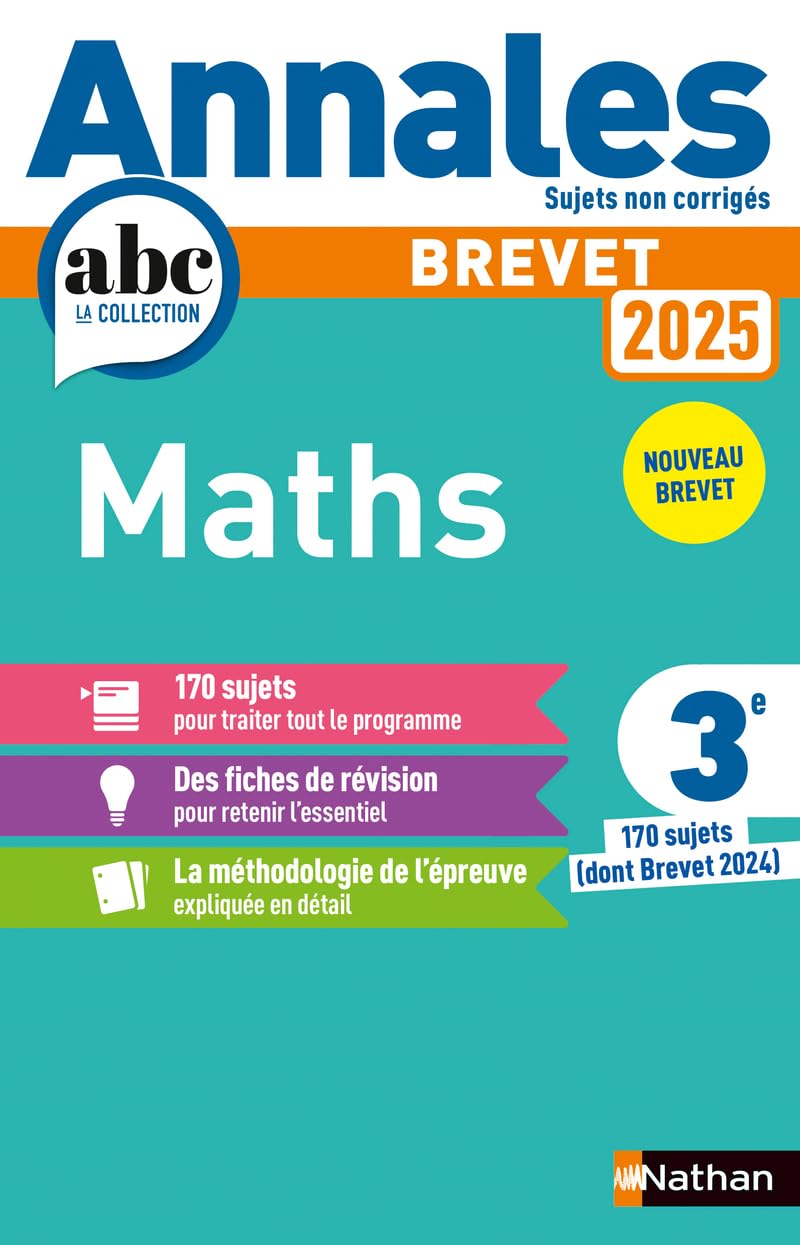Annales brevet maths 2025 - nc - Livre d'occasion