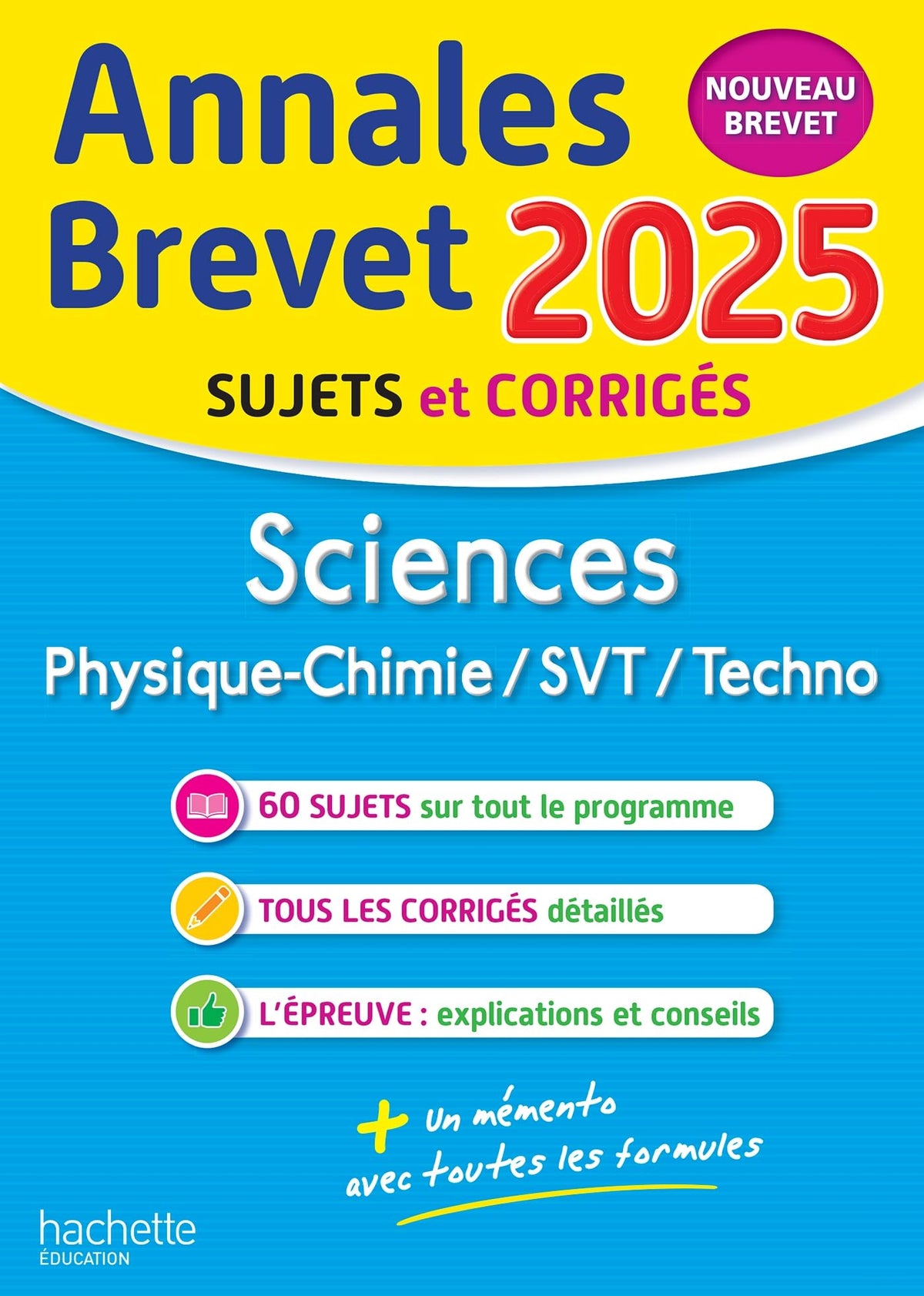 Annales brevet : Sciences - 3e - Sujets et corrigés (édition 2025) - Livre d'occasion