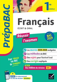 PREPABAC - FRANCAIS 1RE GENERALE BAC DE FRANCAIS 2026 (ECRIT & ORAL) - AVEC LES OEUVRES AU PROGRAMME - Livre d'occasion