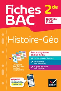 Fiches bac - histoire-geographie 2de - tout le programme en fiches de revision detachables - Livre d'occasion