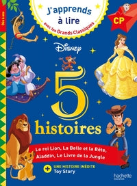 Disney - 5 histoires - cp niveaux 1, 2, 3 - Livre d'occasion