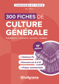 Concours etudes superieures - 300 fiches de culture generale - Livre d'occasion
