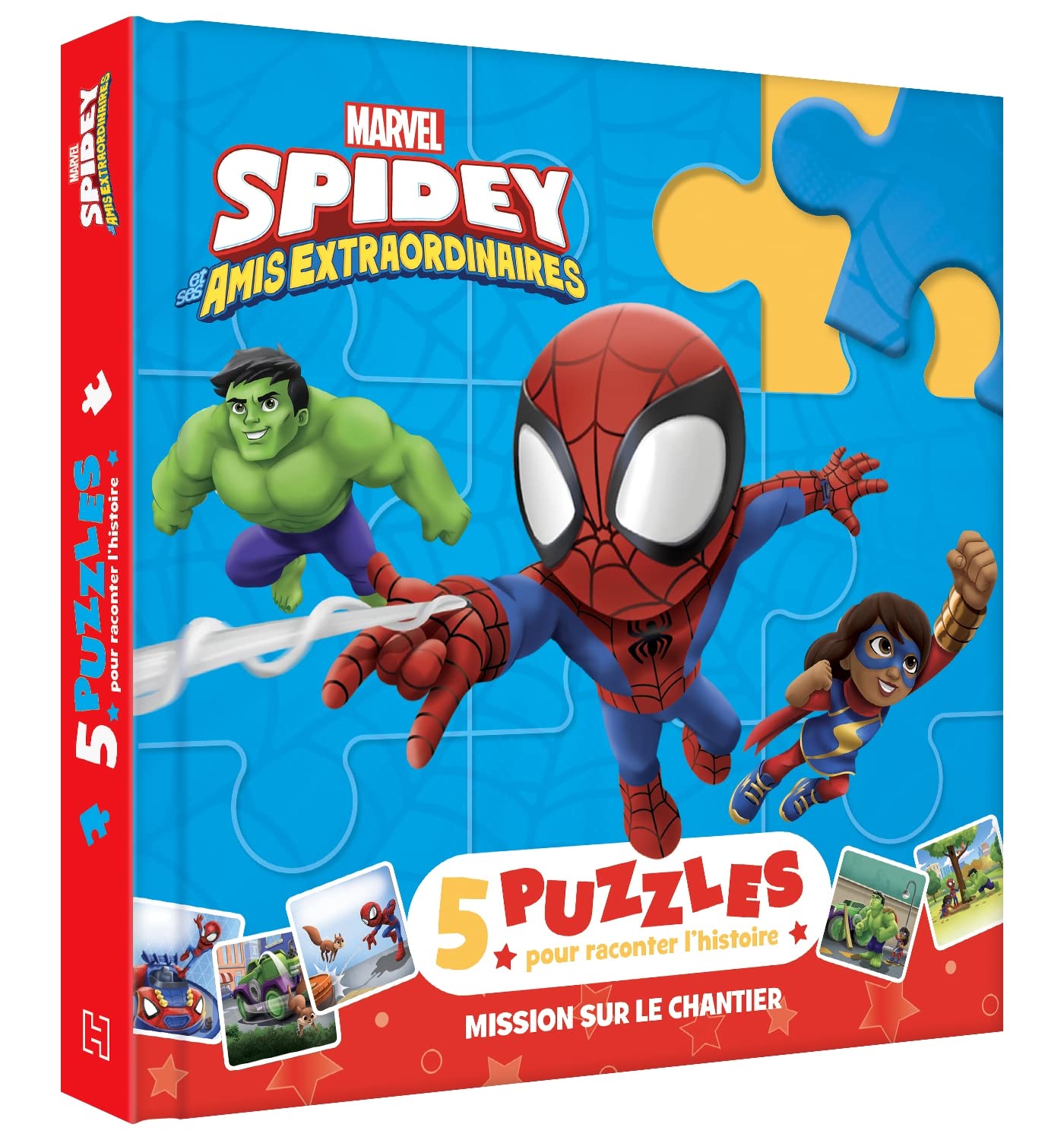 SPIDEY ET SES AMIS EXTRAORDINAIRES - Mon Petit Livre Puzzle - 5 puzzles 9 pièces - MARVEL: Mission au Chantier - Livre d'occasion