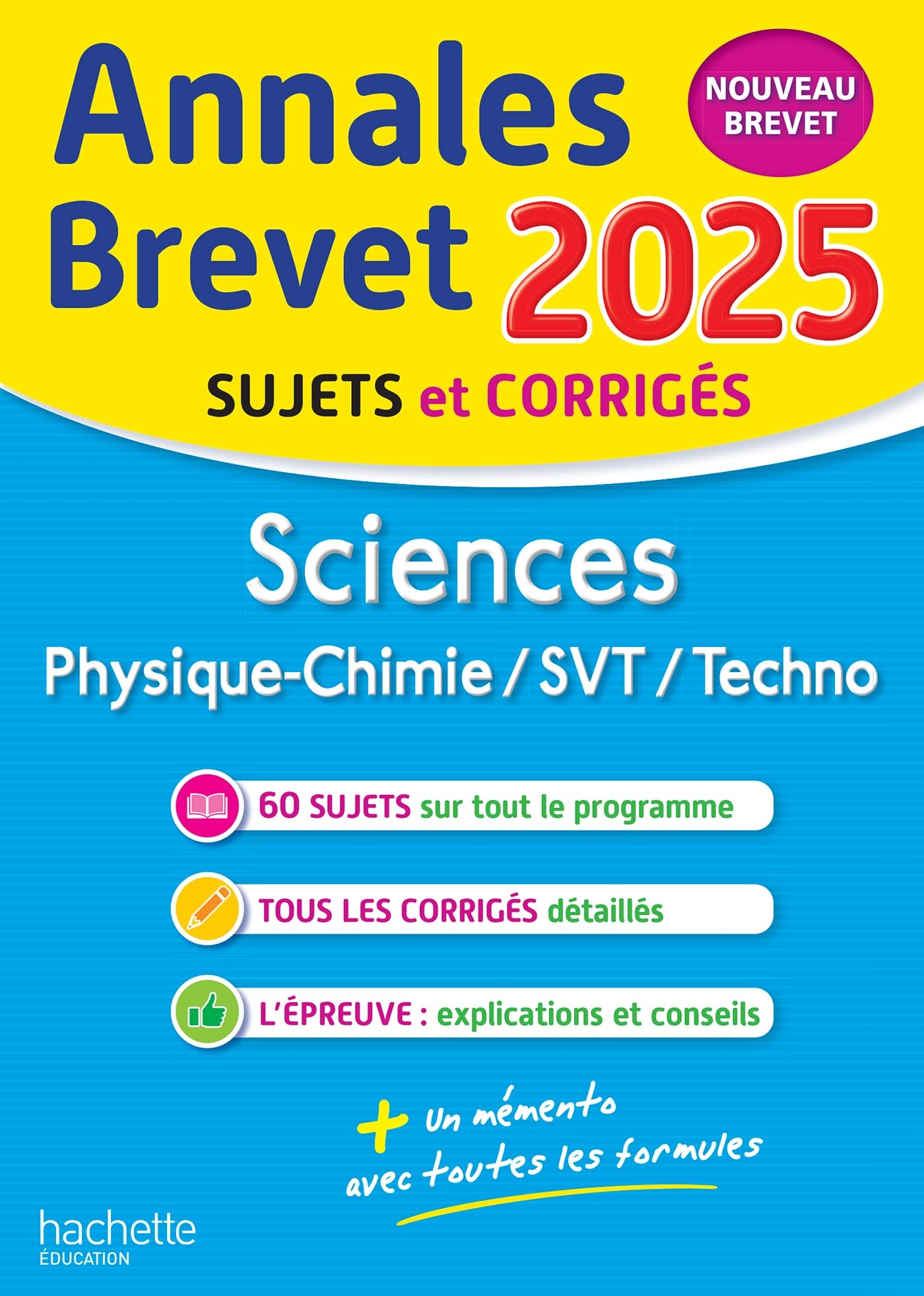 Annales brevet : Sciences - 3e - Sujets et corrigés (édition 2025) - Livre d'occasion