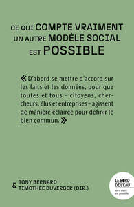 CE QUI COMPTE VRAIMENT : UN AUTRE MODELE SOCIAL EST POSSIBLE - Livre d'occasion