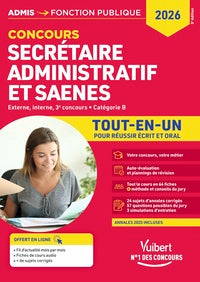 Concours Secrétaire administratif et SAENES - Catégorie B - Tout-en-un : Externe et interne - Concours 2026 - Tout le cours en audio - Livre d'occasion