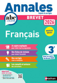 ANNALES BREVET FRANCAIS 2026 - CORRIGE - Livre d'occasion