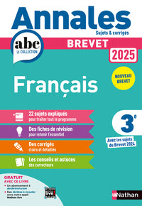 Annales brevet francais 2025 - corrige - Livre d'occasion